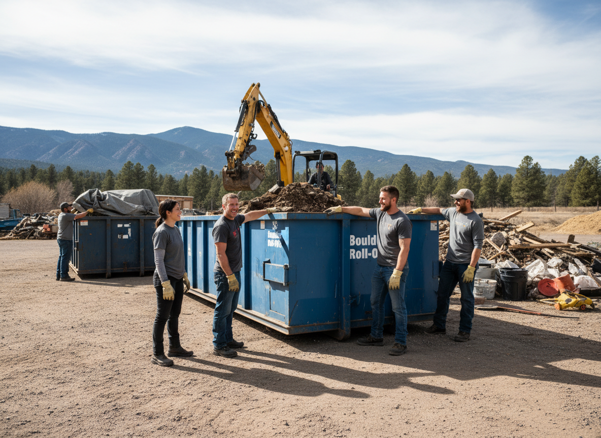 The Everyday Dumpster Rental Boulder team at work in Boulder